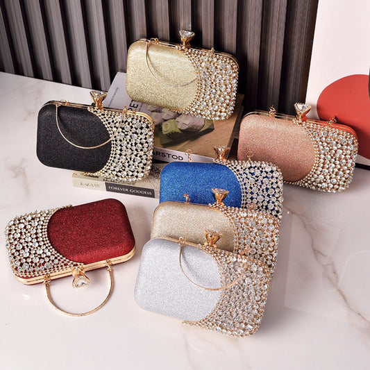 Rhinestone Evening Clutch Bag Chic Elegant Pouch