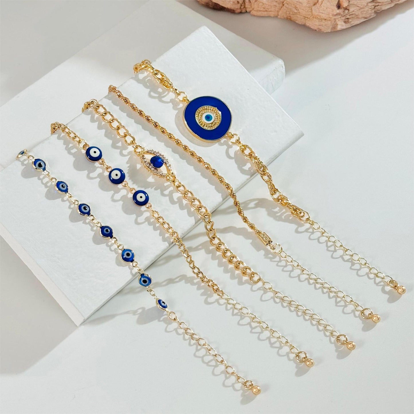 Bohemian Evil Eye Bracelets Set With Rhinestones