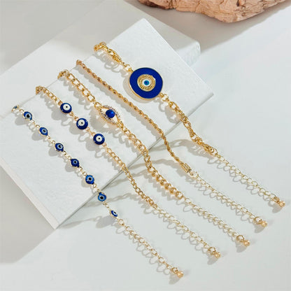 Bohemian Evil Eye Bracelets Set With Rhinestones