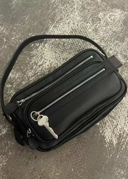 Crescent Bag Vegan Leather Zip Accent