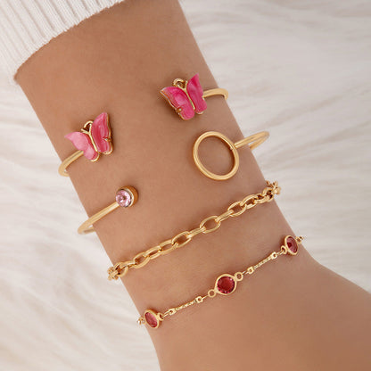 Vintage Geometric Twist Alloy Bracelet For Women