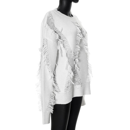 Vintage Loose Tassel Patchwork Pullover Sweater