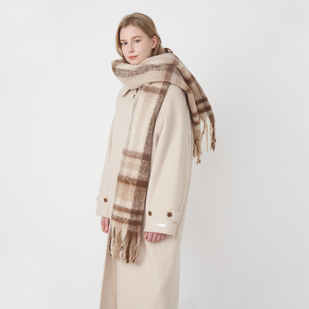 2+ Plaid Tassel Mohair Scarves