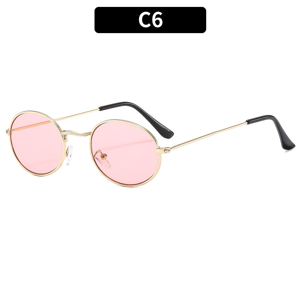 Classic Oval Metal Retro Sunglasses For Men And Women