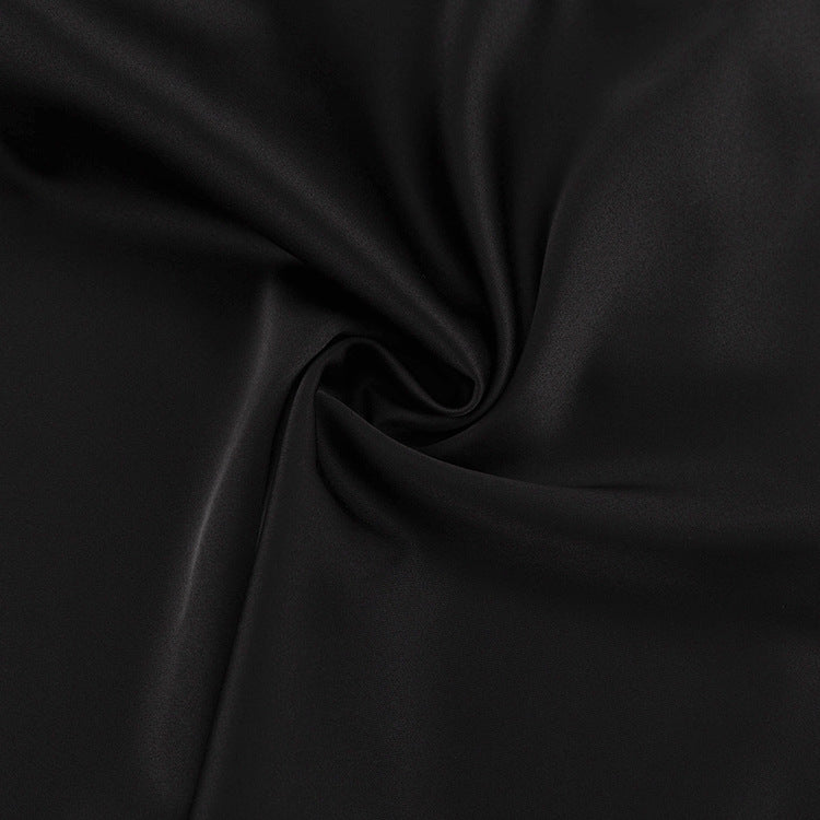 Off-The-Shoulder Backless Satin Maxi Dress