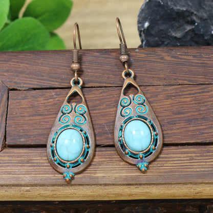 Vintage Bohemian Tassel Drop Earrings Geometric Alloy Jewelry