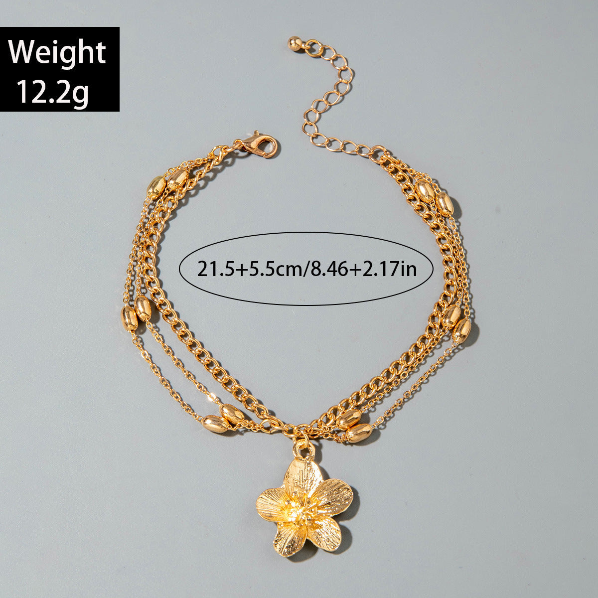 Floral Alloy Textured Ankle Chain Jewelry For Women