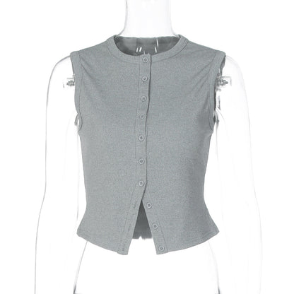 Fashionable Street Style Cardigan Knitted Vest for Women