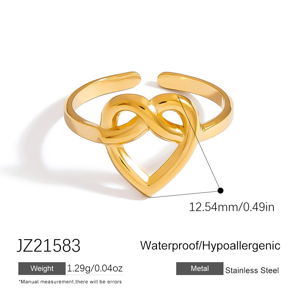 SUMMLY Star-Shaped Adjustable Titanium Steel Ring Stylish Jewelry
