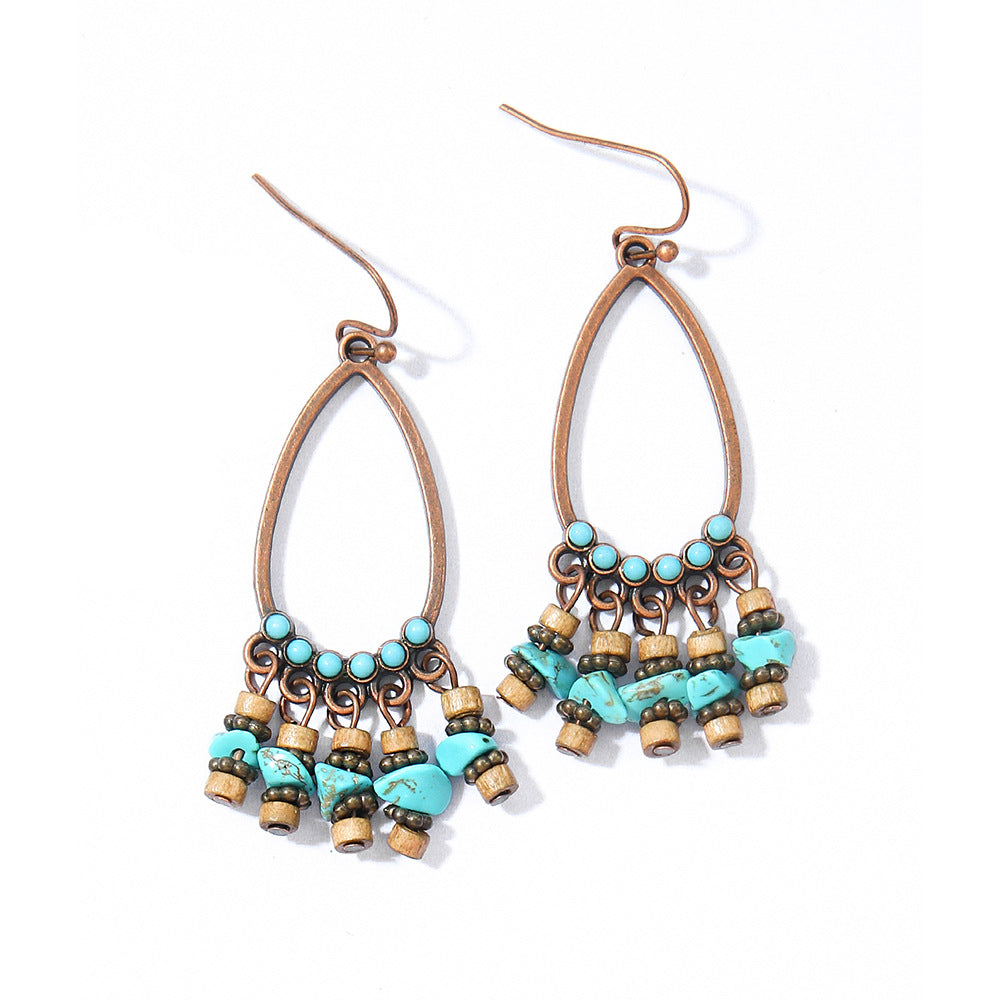 Bohemian Retro Tassel Earrings Vintage Style Travel Accessories