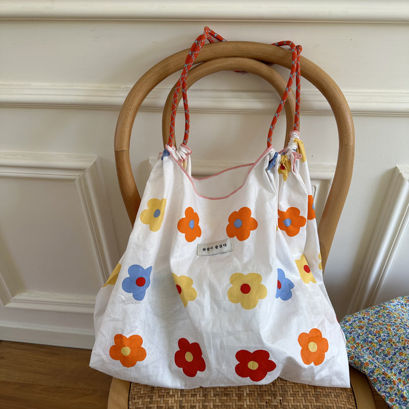Large Capacity Floral Shopping Bag, Eco-Friendly Tote