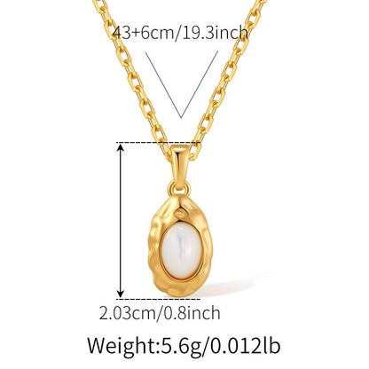 Vintage Shell Pearl Pendant Chain Necklaces
