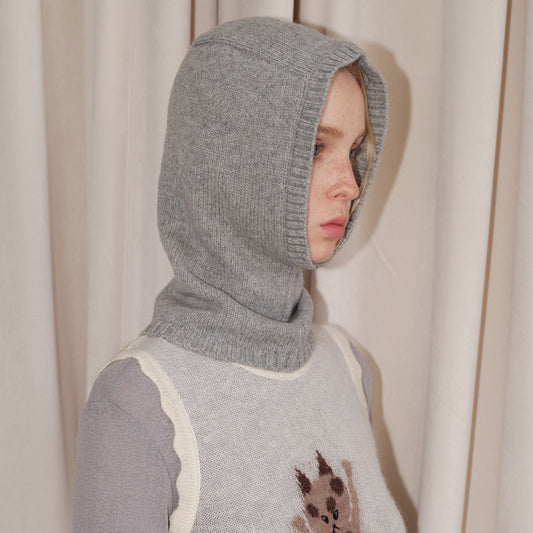100% Pure Wool Knit Balaclava Hat with Scarf