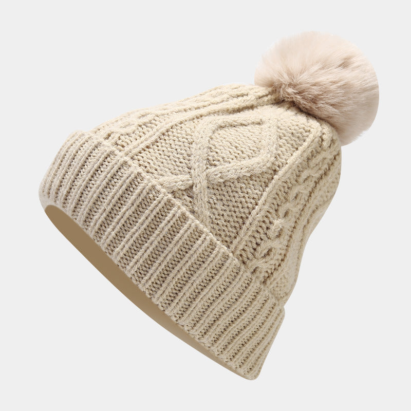 Solid Color Twist Simple Knit Hat & Scarf Sets