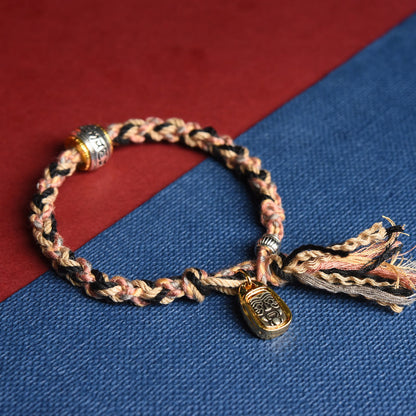 Tibetan Dirty Rope Hand-Rubbed Cotton Bracelet Finished Hand-Woven Tibetan Zakiram Hand Rope