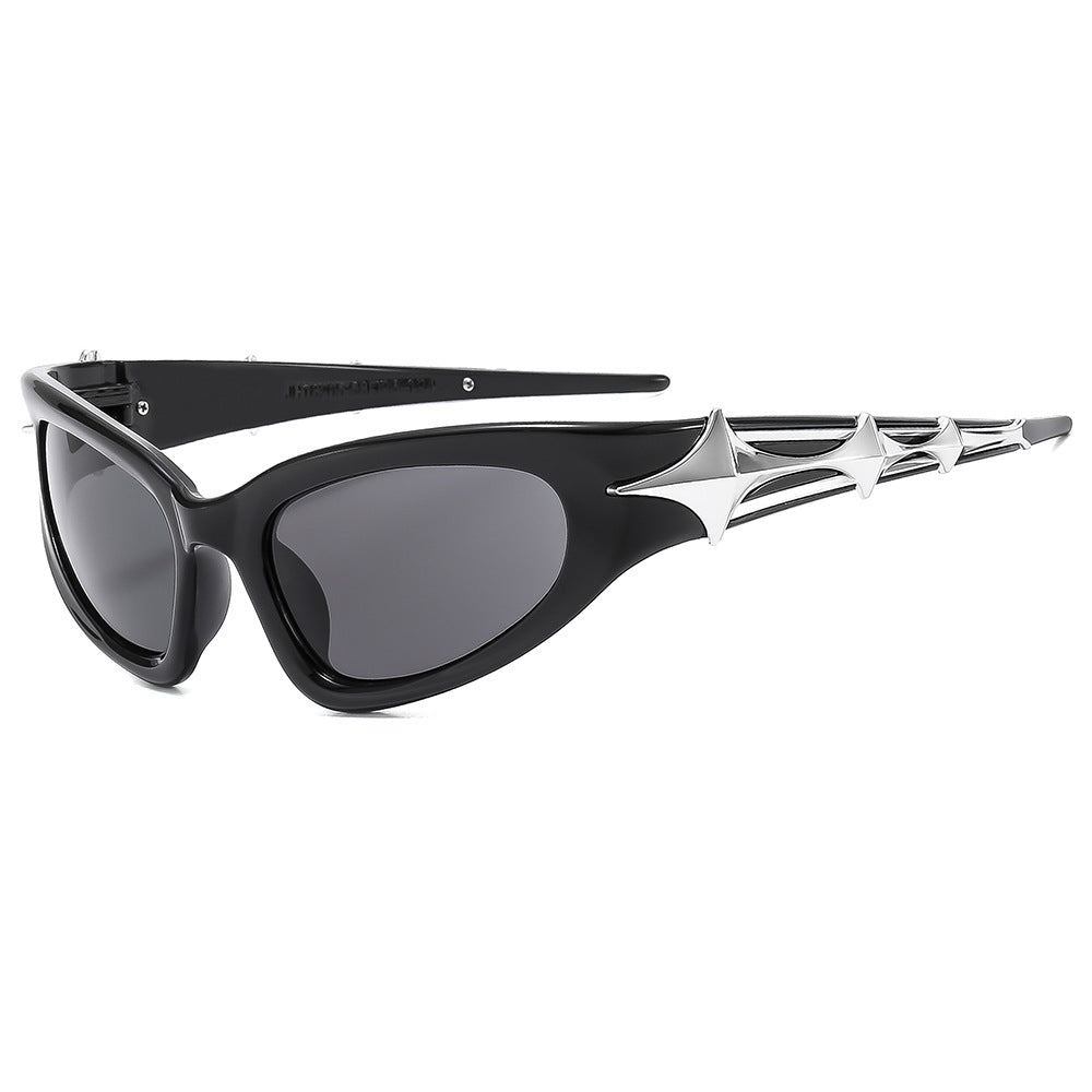 Trendy Outdoor UV Protection Sunglasses Stylish Futuristic Rectangular Shades
