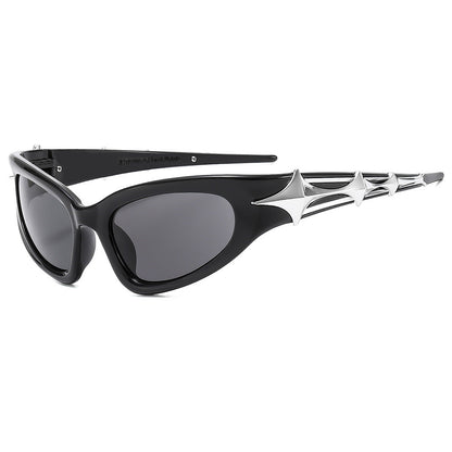 Trendy Outdoor UV Protection Sunglasses Stylish Futuristic Rectangular Shades