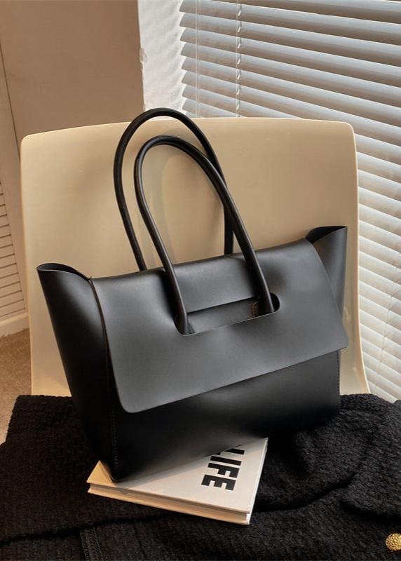 Spacious Pu Tote Bag With Minimalist Flap Design