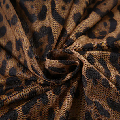 Irregular String Leopard Print Sexy Top