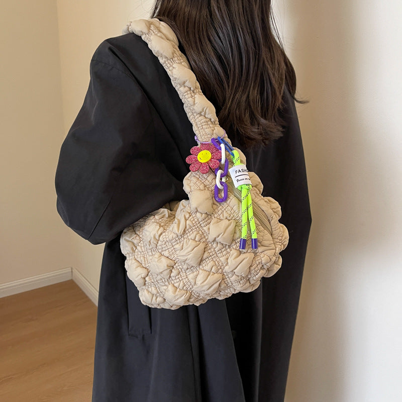 Trendy Pleated Cloud Bag Soft Nylon Casual Shoulder Bag