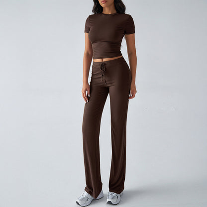 Elegant Solid Color Casual Set for Women
