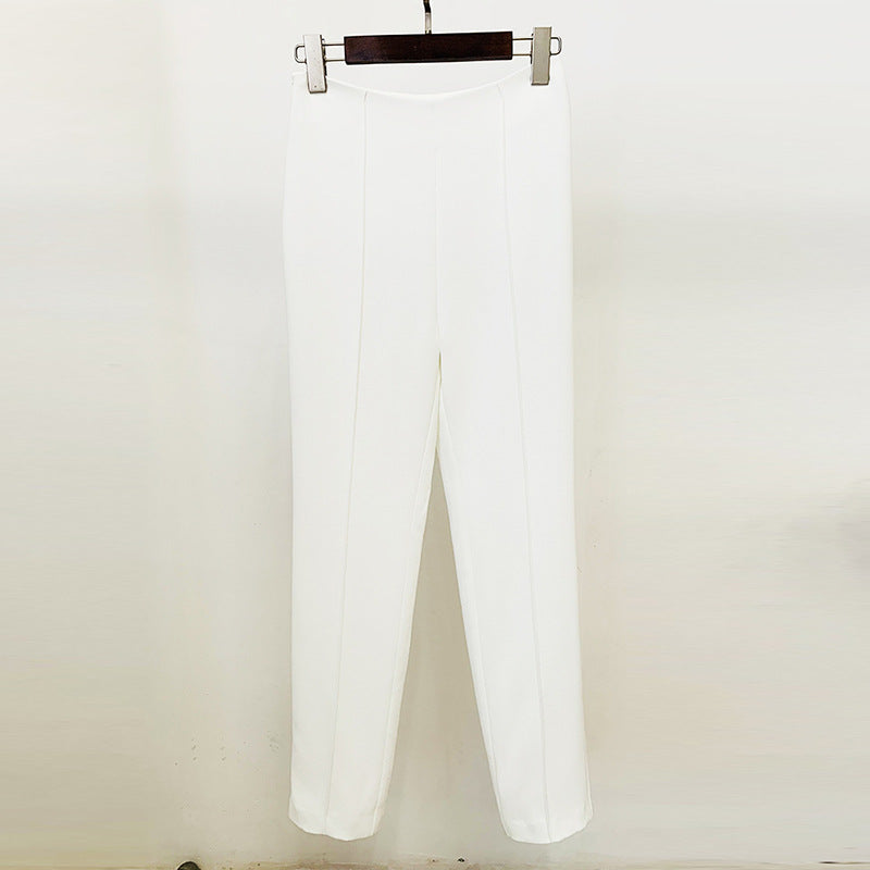 Luxury Ostrich Feather Blazer And Trouser Set