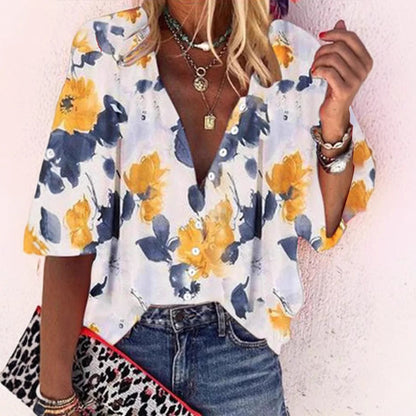 Floral Print Long Sleeve Shirt Comfortable Casual Style
