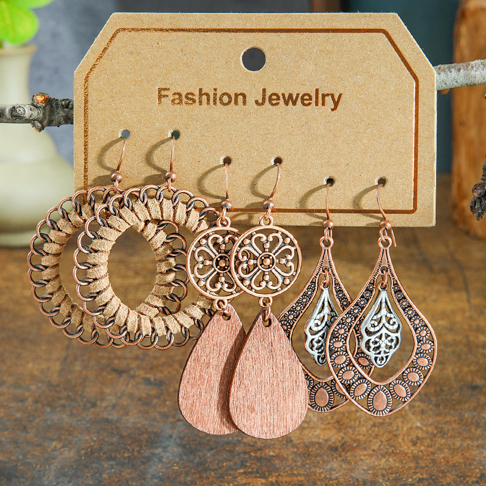 Bohemian Vintage Earring Set Stylish Casual Jewelry
