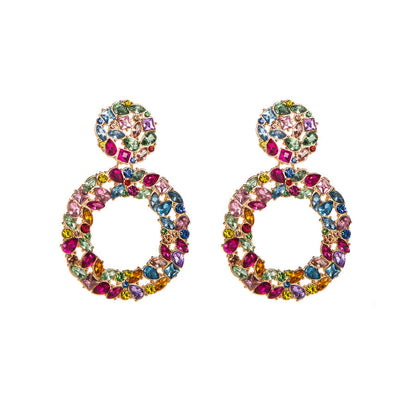 Geometric Crystal Drop Earrings Trendy Fashion Statement