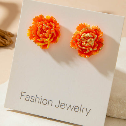 Chic Floral Pearl Earrings Stylish Alloy Flower Studs