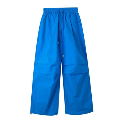 Vintage Pleated Drawstring Straight Leg Pants