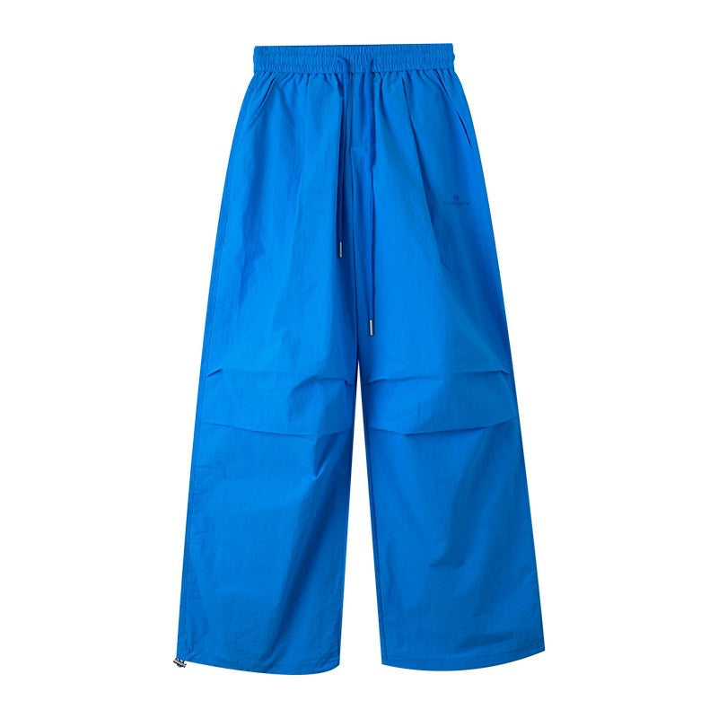 Vintage Pleated Drawstring Straight Leg Pants