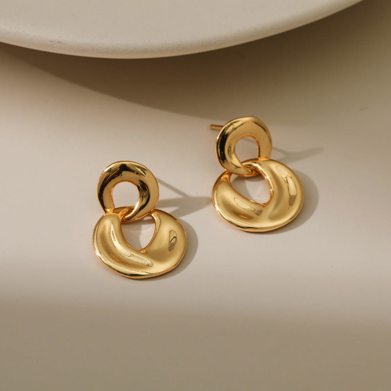 Irregular Circle Geometric Drop Earrings