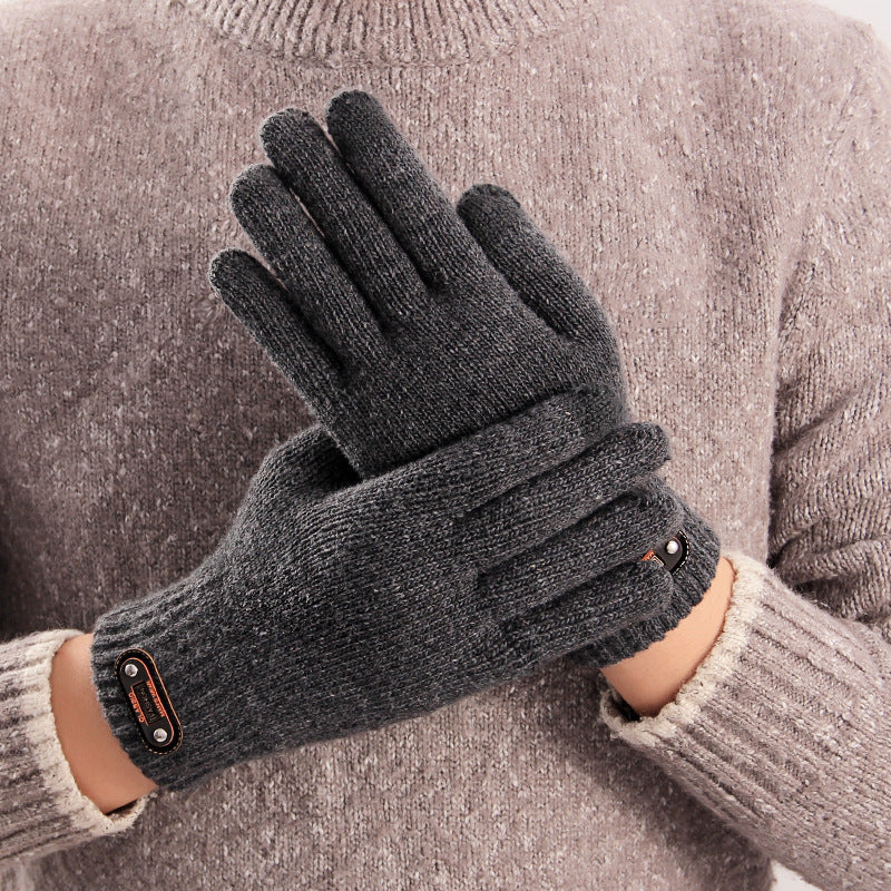 Men's Knit Touchscreen Gloves Stylish Warm Winter Cycling