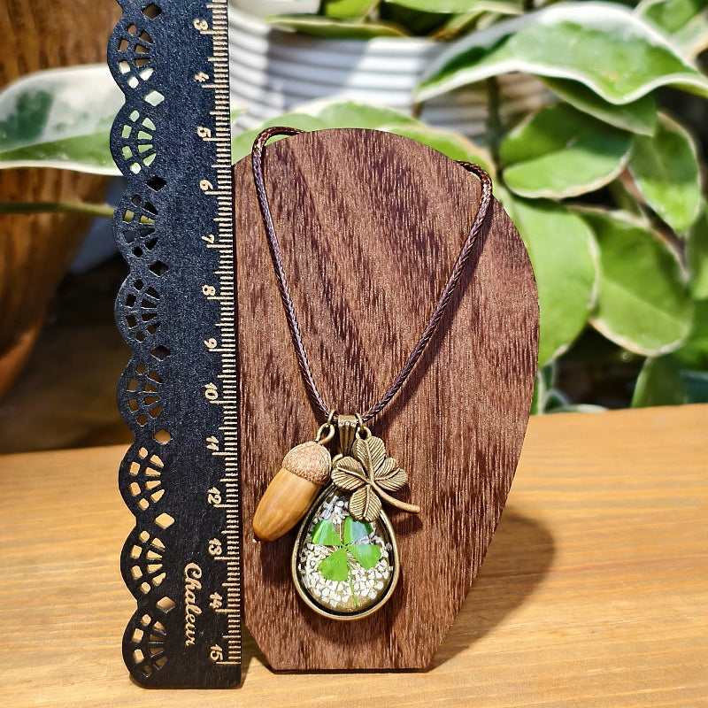 Creative Four-Leaf Clover Necklace Handmade Jewelry for Women