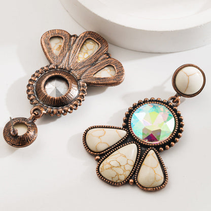 Fashion Vintage Bohemian Turquoise Earrings Stylish Floral Design