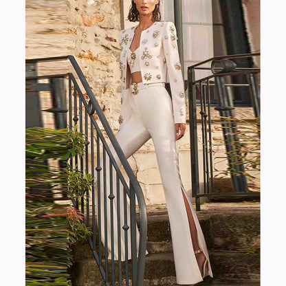 Short Jacket & Flared Pants Set