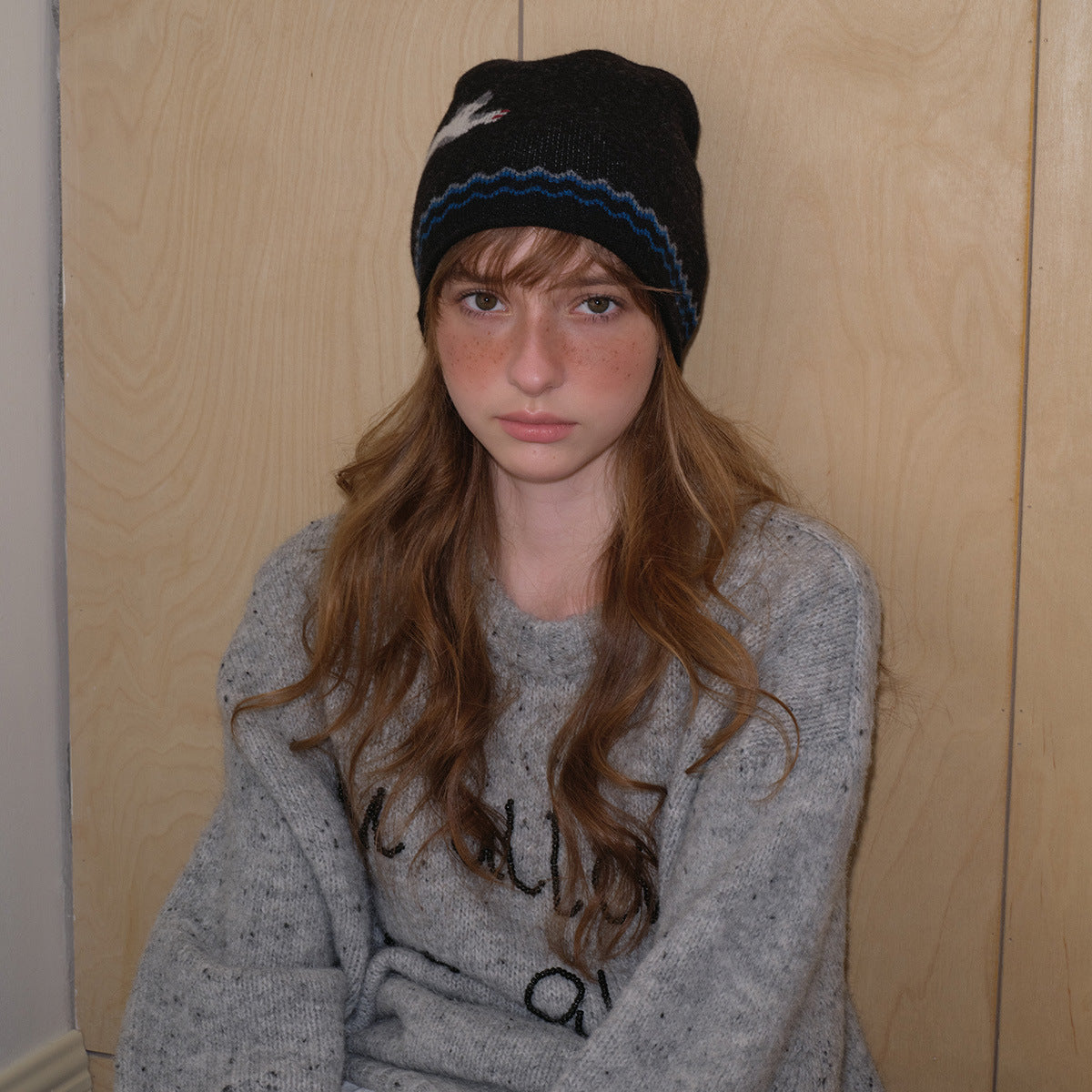 100% Pure Wool Cat Beanie Soft Knit Winter Hat