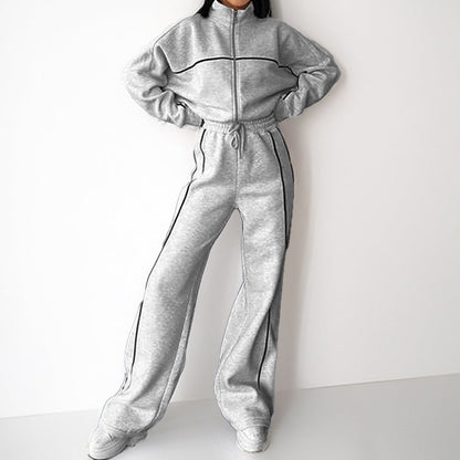Women's Casual Hoodie Set Solid Color Polyester All-Season Activewear
