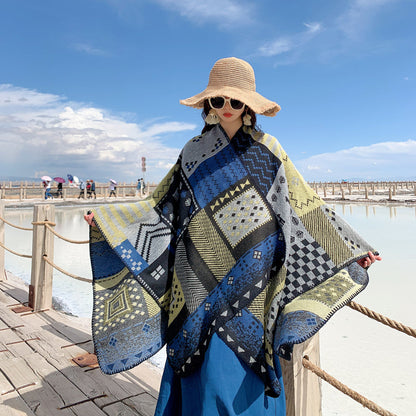 Split Thick Fashion Tibetan Shawl Scarf