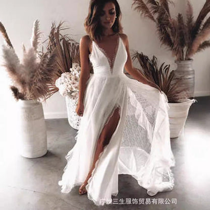 Elegant Lace Off-Shoulder Maxi Dress For Women