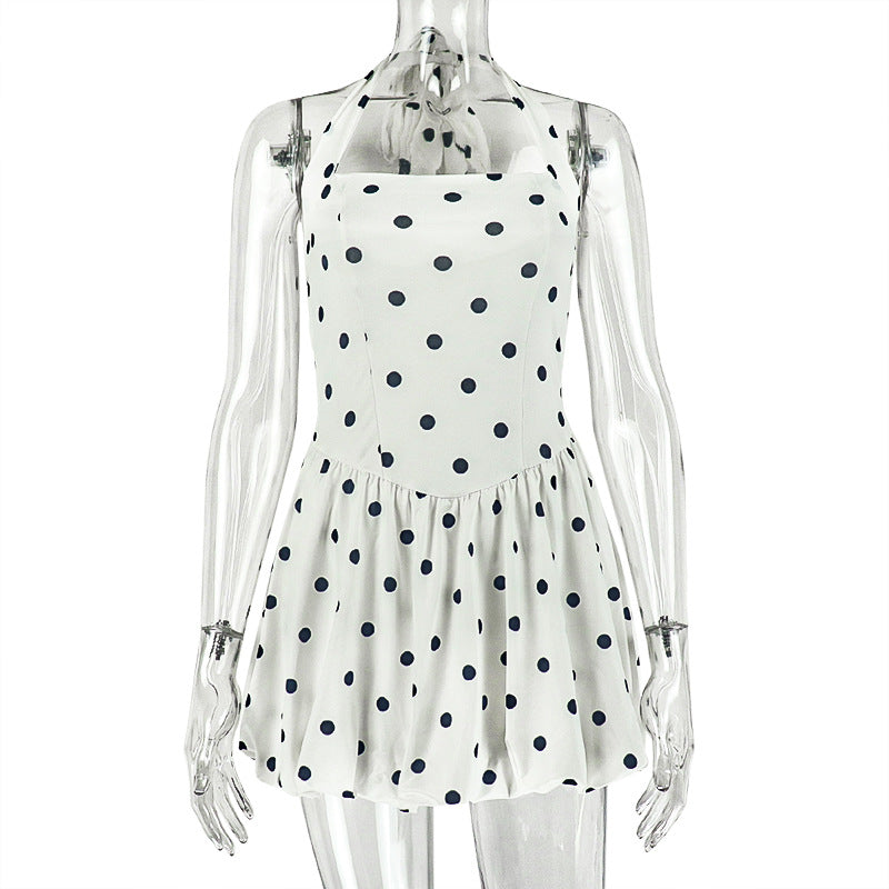 Trendy Black And White Polka Dot A-Line Dress