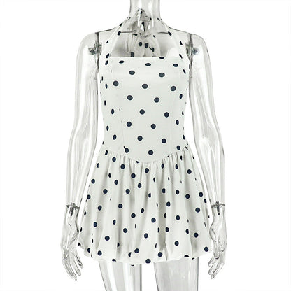 Trendy Black And White Polka Dot A-Line Dress