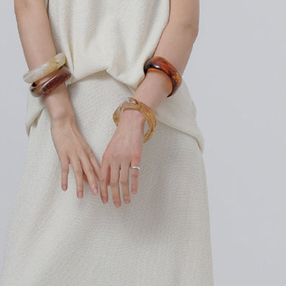 Vintage Irregular Acetate Wide Cuff Bracelet
