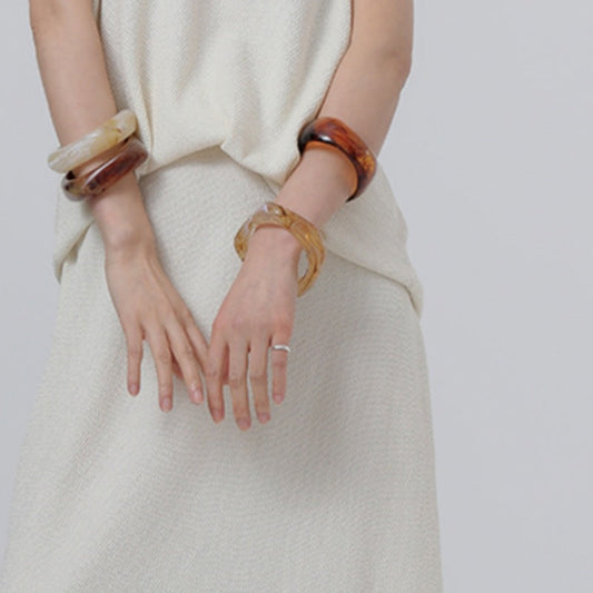 Vintage Irregular Acetate Wide Cuff Bracelet