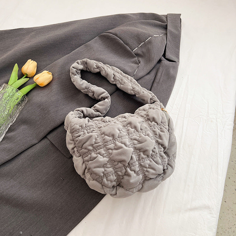 Trendy Velvet Cloud Bag Small Shoulder Bag
