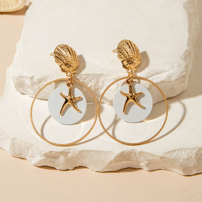 Geometric Metal Circle Earrings Set Stylish Casual Earrings