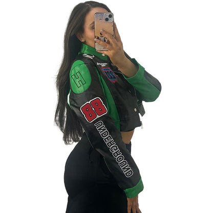 Vintage American Style Cropped Sweatshirt With Letter Print