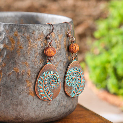 Bohemian Style Geometric Turquoise Tassel Earrings Set