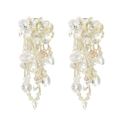 Trendy Geometric Flower Dangle Earrings Gold Plated Fashion